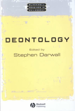 Stephen Darwell - Deontology (Blackwell Readings in Philosophy)