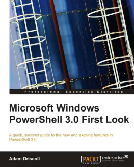 Adam Driscoll Microsoft Windows PowerShell 3.0 Firstlook