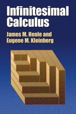 James M. Henle - Infinitesimal Calculus