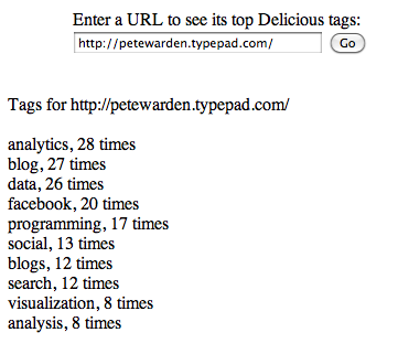 Figure 1-2 Delicious tags You dont need a key to use the API and it supports - photo 3