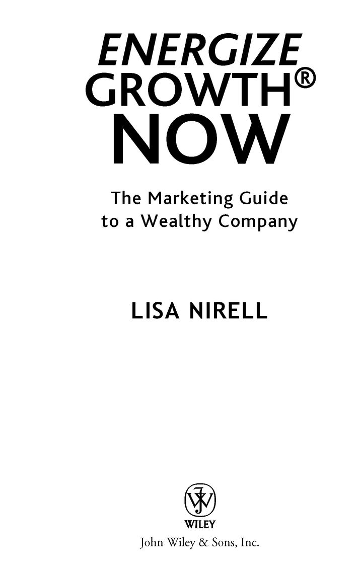 Energize Growth NOW The Marketing Guide to a Wealthy Company - image 2