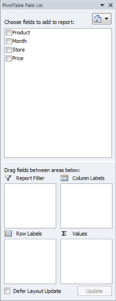 Fill in the PivotTable Field List by dragging the PivotTable headings or fields - photo 4