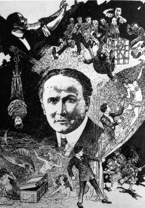 Houdini is surrounded by illustrations of the mysterious magical - photo 2