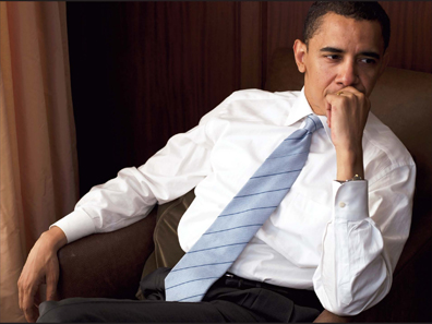 Annie Leibovitz catches Obama in a contemplative pose relaxed but in - photo 5