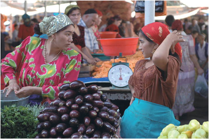 PLATE 5 Muslim women in Dushanbe Tajikistan selling local and imported - photo 8