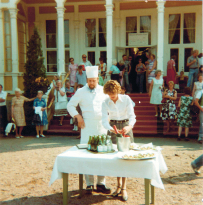 Mom and Dad during one of their many events outside Ramlsa Spring Hotel 1976 - photo 12