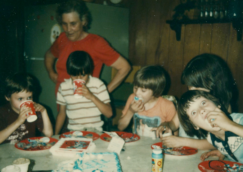 At my birthday party Thats my granny in the background and me looking at the - photo 4