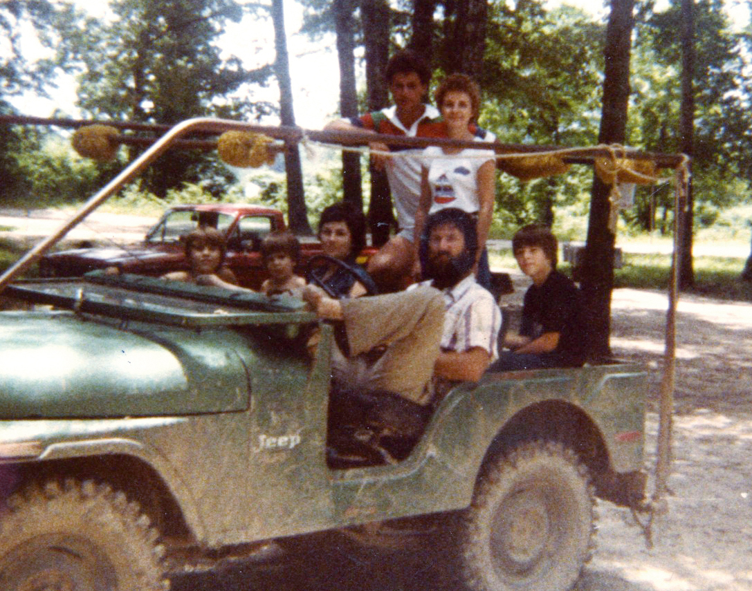 Taking a ride in the cool green Jeep Thats me in the back with a random - photo 9