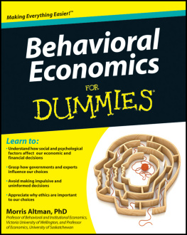 Morris Altman Behavioral Economics For Dummies