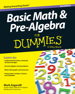 Zegarelli - Basic Math and Pre-Algebra For Dummies