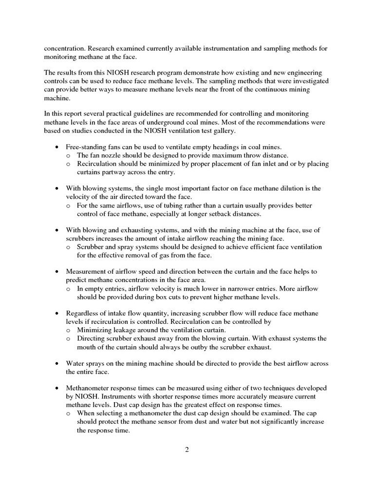 Guidelines for the Control and Monitoring of Methane Gas on Continuous Mining Operations - photo 10