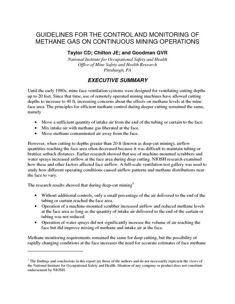 Guidelines for the Control and Monitoring of Methane Gas on Continuous Mining Operations - photo 9