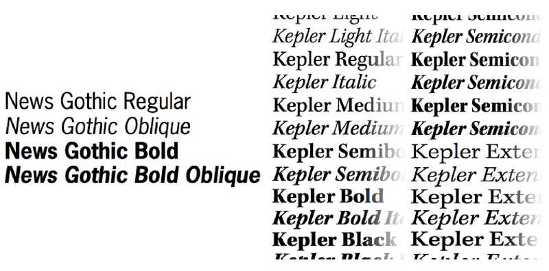 On the left four styles of News Gothic on the right twenty-four styles of - photo 6