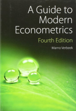 Marno Verbeek A Guide to Modern Econometrics