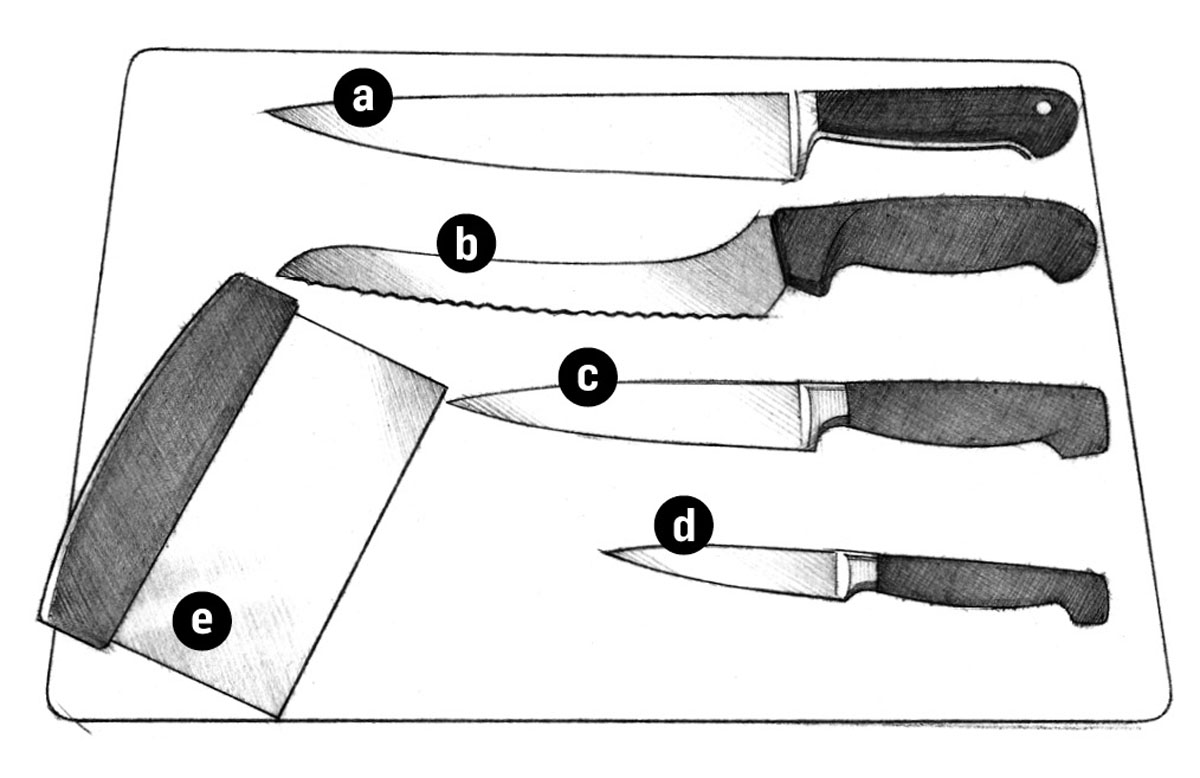 The four and a half essential knives a chefs knife b offset handle - photo 3