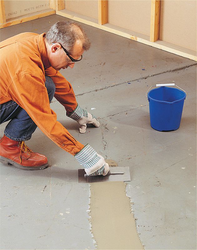 Use floor leveler mix or a mortar mixture to fill in small dips in the concrete - photo 8