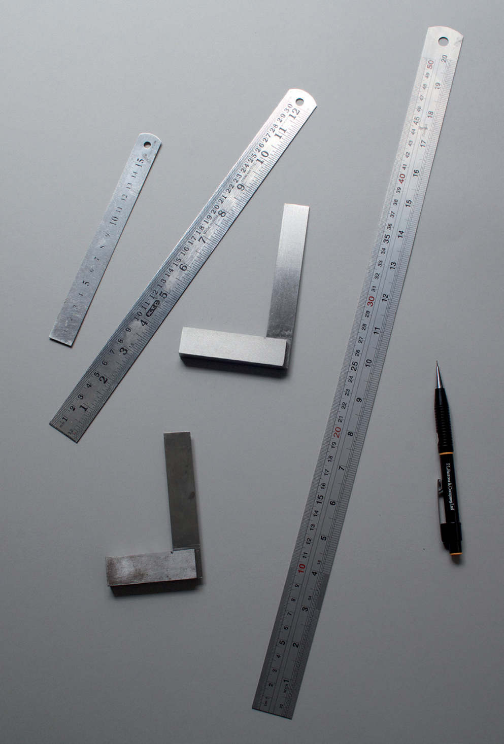 Steel rules try squares and a click pencil for accuracy Rulers and straight - photo 3