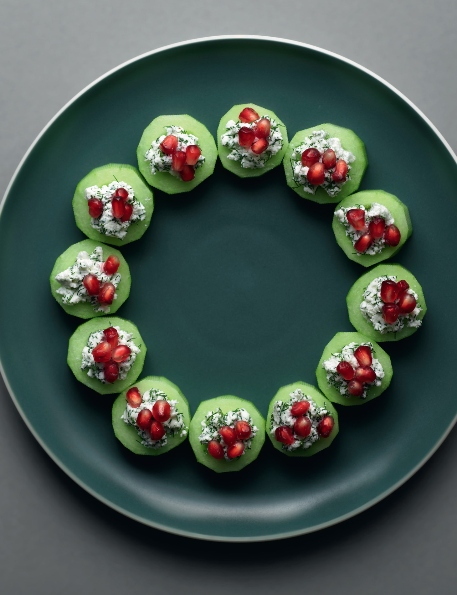 Cucumber and Feta Bites with Dill and Pomegranate Whenever there is a party and - photo 3