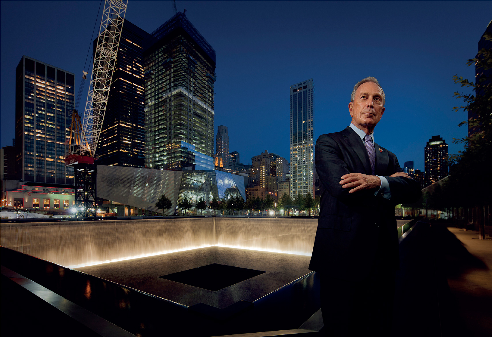 New York City mayor Michael Bloomberg photographed at the 911 Memorial site - photo 11