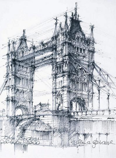 TOWER BRIDGE LONDON UK Alina Dabrowska Pen and ink 11 812 28cm 22cm - photo 14