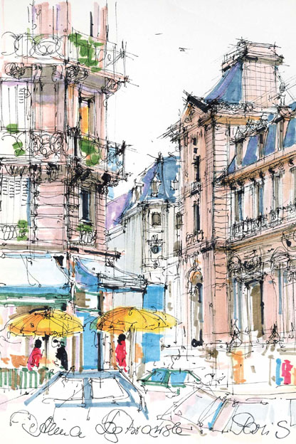 PARIS STREET SCENE Alina Dabrowska Fineliner and markers 11 8 28cm 22cm Most - photo 15