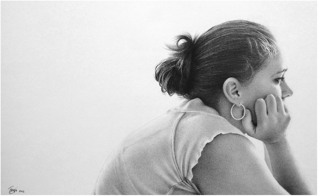 WAITING Tanja Gant Graphite on Strathmore Bristol paper 1212 20 32cm 51cm - photo 7