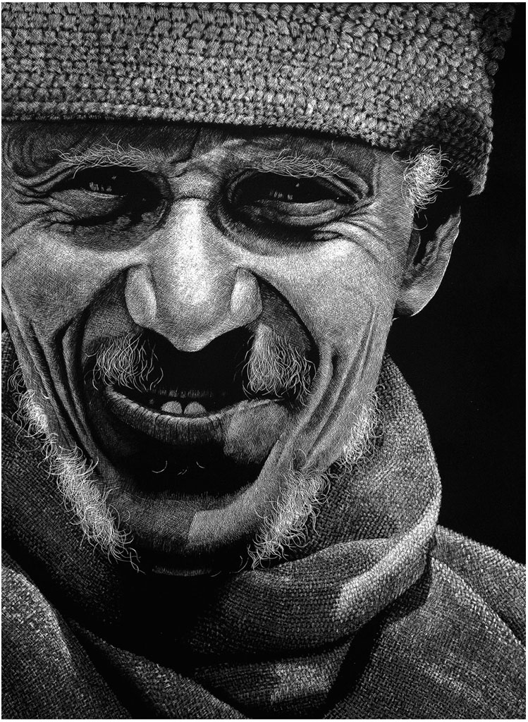 THE WANDERER Kathleen S Haney Scratchboard 24 18 61cm 46cm I met this - photo 8