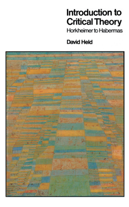 David Held - Introduction to Critical Theory