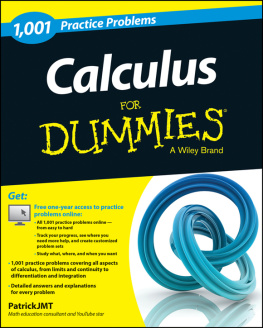 Patrick Jones 1,001 Calculus Practice Problems for Dummies