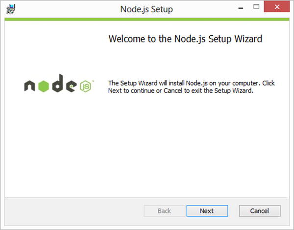 Nodejs Setup Wizard on Windows We recommend that you install to the default - photo 3