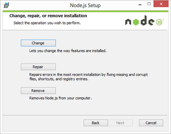 Nodejs uninstaller for Windows Since the installer set up the system PATH - photo 5