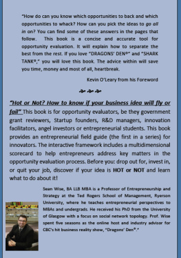 Sean Wise Hot or not : how to know if your business idea will fly or fail?