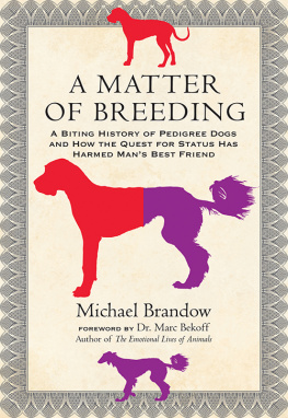 Michael Brandow A Matter of Breeding: A Biting History of Pedigree Dogs and How the Quest for Status Has Harmed Mans Best Friend