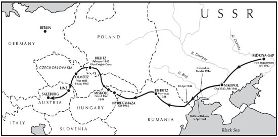 The route followed by Josef Sepp Allerberger from the battle of Redkina Gap - photo 2