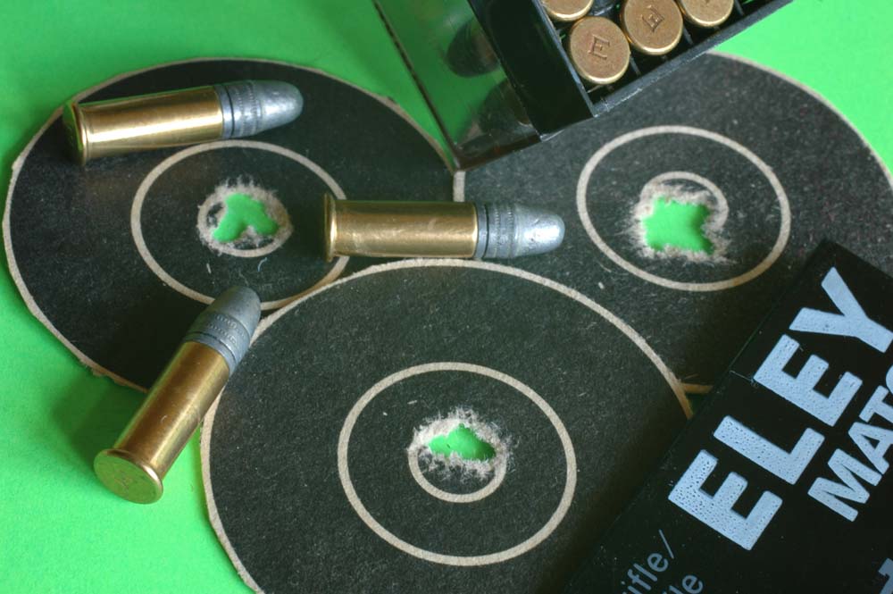 Wayne fired these 50-yard five-shot groups in rimfire prone competition - photo 1