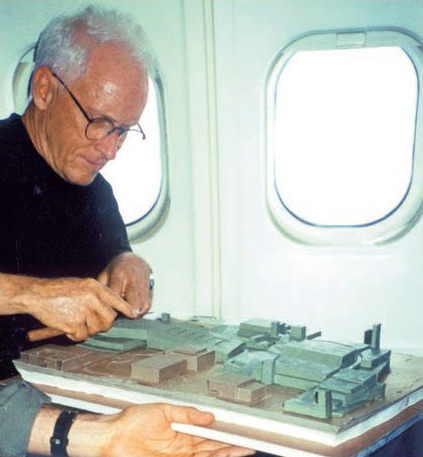 Antoine Predock working on a clay model for Ohio State Universitys Recreation - photo 7