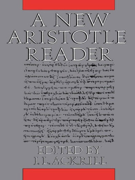 J. L. Ackrill A New Aristotle Reader