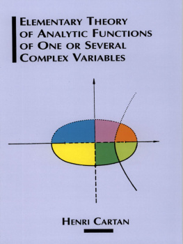 Henri Cartan Elementary Theory of Analytic Functions of One or Several Complex Variables