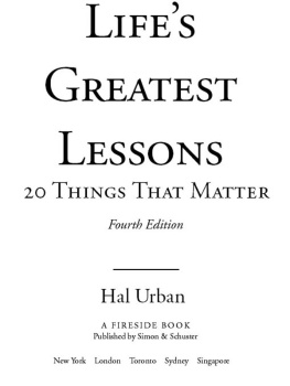 Hal Urban - Lifes greatest lessons: 20 things that matter