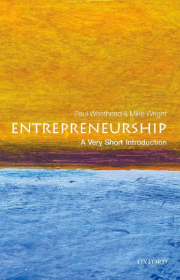 Paul Westhead - Entrepreneurship: A Very Short Introduction