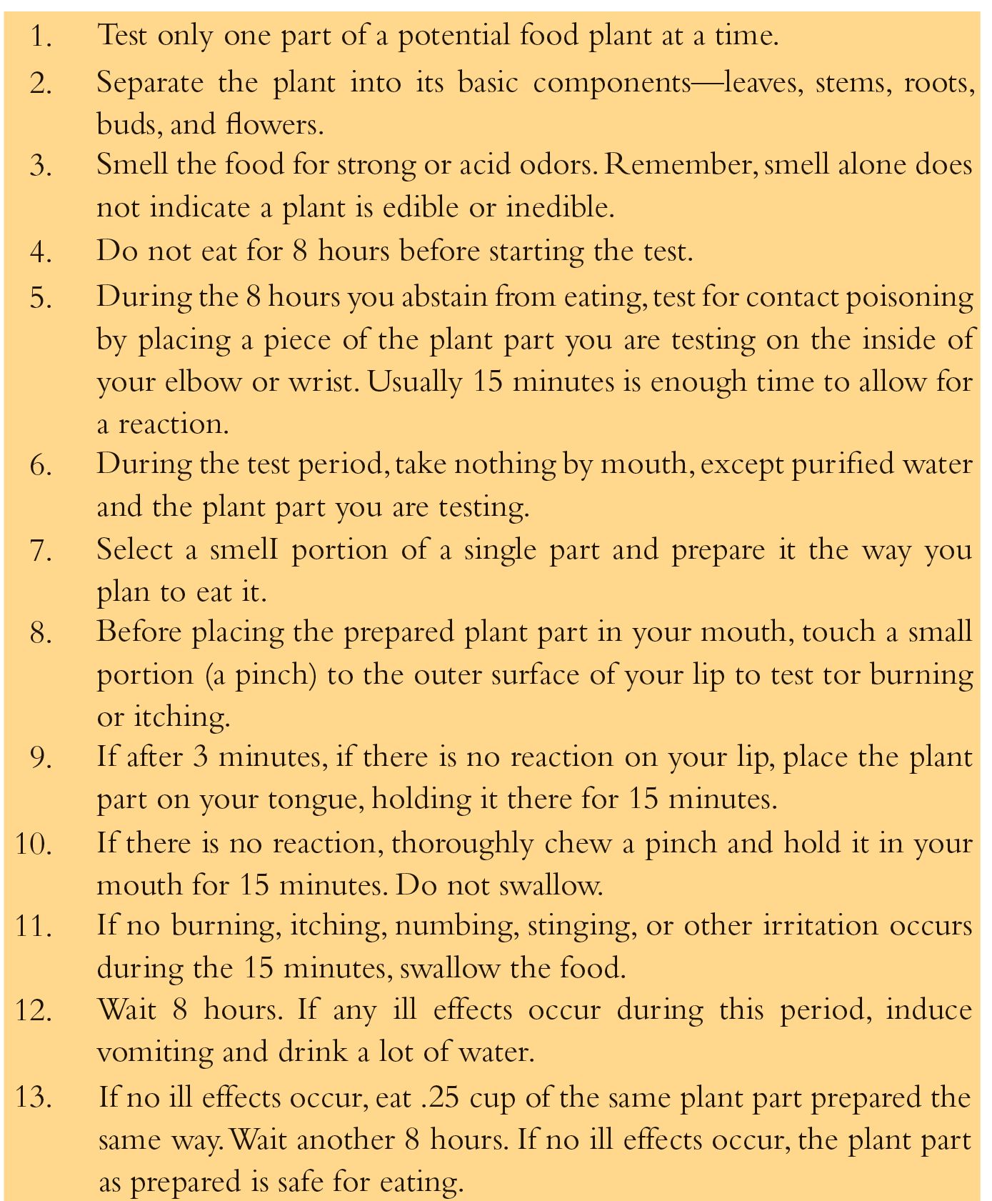 Universal Edibility test You can see from the steps and time involved in - photo 8