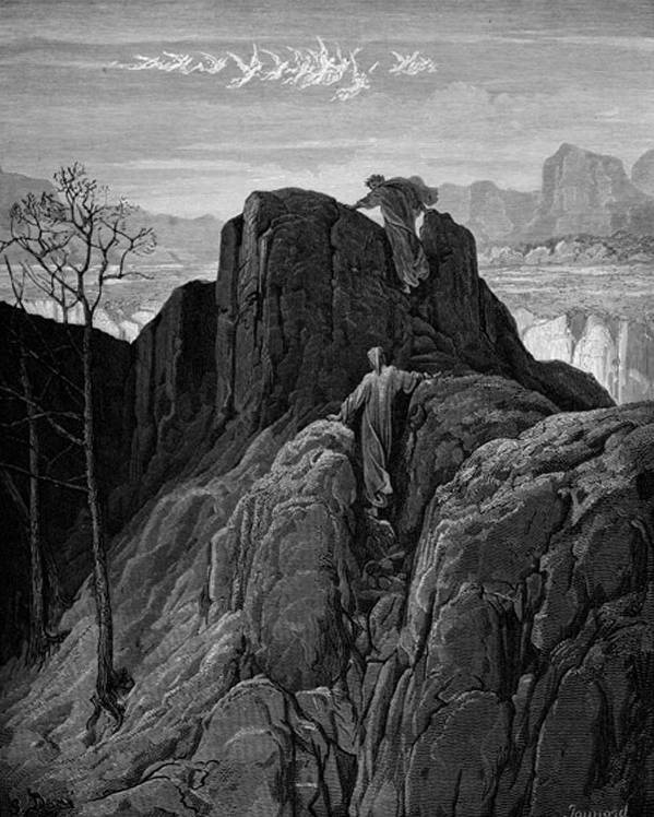 Dante following Virgil up the mountain Engraving by Gustave Dor 1870 - photo 3