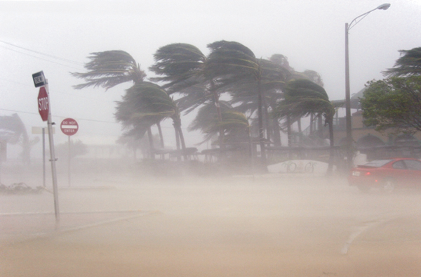 Sand whips through a parking lot in Fort Lauderdale Florida as Hurricane - photo 2