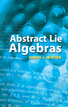 David J Winter Abstract Lie Algebras
