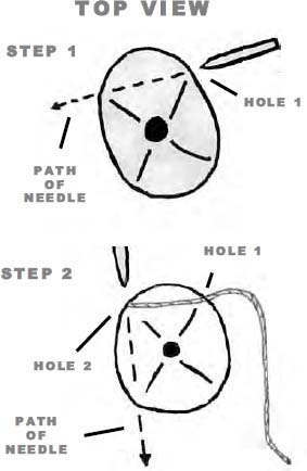 Push the needle back into the second hole Step 2 and bring it back out at - photo 8