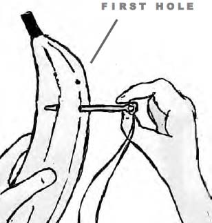 Put the needle and thread out of sight Leave the banana and plate on the - photo 10