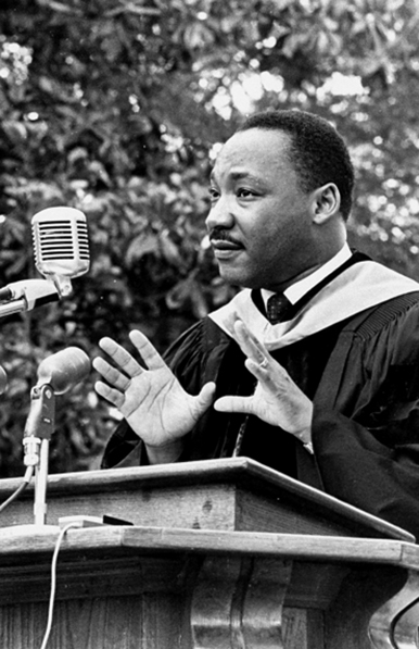 Dr Martin Luther King Jr is shown delivering the commencement address at - photo 2