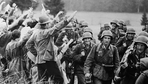 German troops enter Czechoslovakia They are being greeted with Nazi salutes by - photo 4