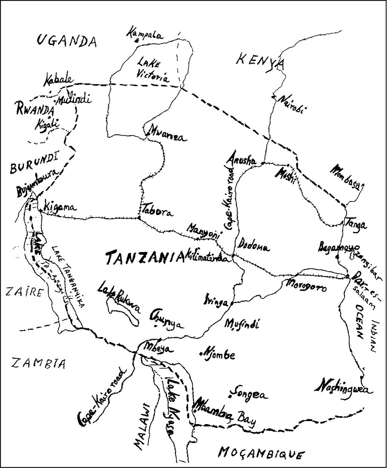 Map of Tanzania as drawn by Werner Voigt This story is written as I remember - photo 6