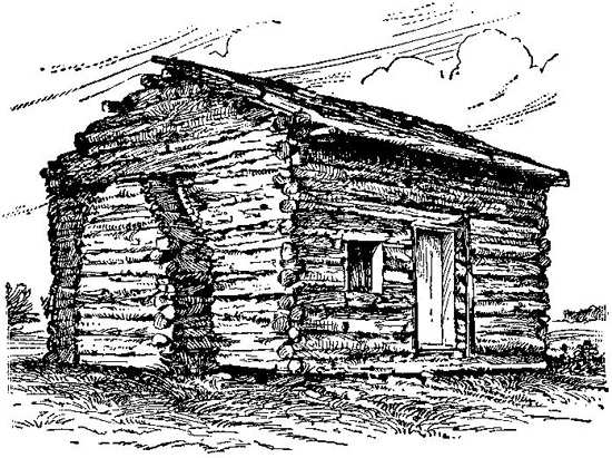 Drawing of log cabin where Abraham Lincoln was born The actual cabin still - photo 2